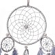Ragnatela/rete intrecciata in ferro con decorazioni pendenti in piume AJEW-B017-03-3