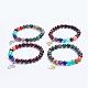 Natural Mixed Stone Beaded Stretch Bracelets BJEW-P072-A-1