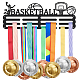 Superdant バスケットボールメダルハンガーホルダーディスプレイ男性スポーツメダルディスプレイラックフック 60 + メダル用ウォールマウントリボンディスプレイホルダーハンガー装飾鉄フックギフト子供のための ODIS-WH0021-664-1