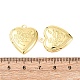 Латунь сердце медальон подвески KK-B156-01G-3