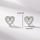 Романтические сердечки s925 серьги-гвоздики из стерлингового серебра KF4024-2-2