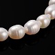 Natural Cultured Freshwater Pearl Oval Beads Strands PEAR-E002-24-1