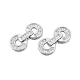 Brass Pave Clear Cubic Zirconia Fold Over Clasps KK-N232-500P-2
