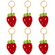 6шт брелки ручной работы крючком из шерсти с клубникой KEYC-NB00003-1