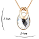 Plaqué or véritable ovale alliage verre strass pendentif collier de chandail NJEW-DD0009-060A-5