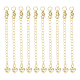 UNICRAFTALE 10Pcs 77mm Brass Curb Extension Chain Sets End Chain with Lobster Claw Clasps and Heart Clear Cubic Zirconia Charm Chain Extender for Necklace Bracelet Jewelry Making KK-UN0001-37-1