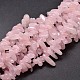 Natural Rose Quartz Nuggets Beads Strands G-E271-36-1