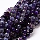 Dyed Natural Agate Faceted Round Beads Strands G-E320B-8mm-07-1