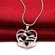 Silver Plated Brass Enamel Heart Pendant Necklaces For Women NJEW-BB01558-3