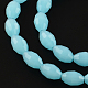 Faceted Rice Imitation Jade Glass Beads Strands GLAA-Q046-02G-1