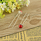 Lady's Hair Accessories Silver Color Iron Ball Hair Forks PHAR-S191-03-1