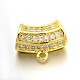 Rack Plating Brass Micro Pave Cubic Zirconia Tube Bails ZIRC-I012-06G-RS-1