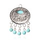 Synthetic Turquoise Big Pendants PALLOY-K215-03A-AS-2