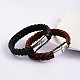 Trendy Leather Braided Cord Bracelets BJEW-P128-05-1