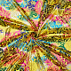 Tela de poliéster bronceadora con estampado de flores de ave fénix DIY-WH0032-98A-1