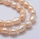 Fili di perle di perle d'acqua dolce coltivate naturali PEAR-K004-03B-01-3