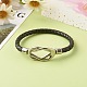 Braided Imitation Cowhide Leather Cord Bracelets for Couple BJEW-JB06443-37