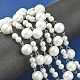 Chaînes en perles de verre rondes manuelles pour fabrication de bracelets et colliers AJEW-JB00055-01-4