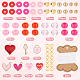SUNNYCLUE 1 Box 1000+Pcs Red Heart Beads Valentine's Day Polymer Clay Beads Bulk Flat Round Heishi Beads Pink Double Sided Clay Beads Enamel Hearts Love Charms Lock Keys Charm for Jewelry Making Kits DIY-SC0023-41-2