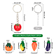 Nbeads bricolage kits de fabrication de porte-clés sur le thème des légumes DIY-NB0004-62-2