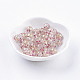 Flower Picture Printed Glass Beads GLAA-E399-8mm-E01-2