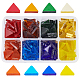 SUPERFINDINGS 232pcs Glass Glitter Mosaic 14x12mm Multi Color Triangle Glass Mosaic Tiles Craft for Home Decoration DIY Arts GLAA-FH0001-10-1