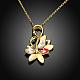 Real 18K Gold Plated Tin Alloy Czech Rhinestone Swan Pendant Necklaces NJEW-BB03441-A-2