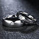 Подарки на день святого валентина парные кольца из титановой стали с гравировкой для женщин RJEW-BB16383-9P-4