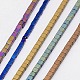 Electroplate Non-magnetic Synthetic Hematite Beads Strands G-J170B-3x3mm-M-1