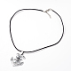 Couples Leather Alloy Helm with Skull Pendant Necklaces NJEW-L401-37-5