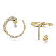 Brass Micro Pave Cubic Zirconia Stud Earrings EJEW-S208-091-1
