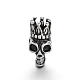 304 Stainless Steel Skull with Crown Beads STAS-G051-07AS-2