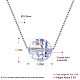 925スターリングシルバーペンダントネックレス  オーストリアのクリスタル付き  ラウンド  プラチナ  001 ab_crystal AB  16.45インチ（41.8cm） NJEW-BB32726-7