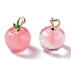 Cherry Quartz Glass Pendants G-P499-01G-13-2