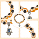 ANATTASOUL 8Pcs 8 Colors Evil Eye Resin Beaded Stretch Bracelets Set with Hamsa Hand Charms BJEW-AN0001-66-3