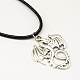 Dragon Zinc Alloy Pendant Necklaces with Waxed Cord and Iron Findings NJEW-R228-34AS-3