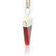 Natural Red Agate Triangle Pendants G-N0055-05-3