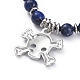Bracelets à breloques extensibles en lapis-lazuli naturel (teint) BJEW-JB04931-01-3