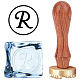 Craspire timbro per ghiaccio lettera r timbro per cubetti di ghiaccio timbro con marchio di ghiaccio con testa in ottone rimovibile e manico in legno vintage 1.1
