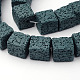 Brins de perles en pierre de lave naturelle cube G-L415-05-12mm-1