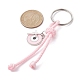 Porte-clés pendentifs en émail en alliage de zinc croix et mauvais œil KEYC-JKC00609-5