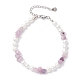 Браслеты из натурального лепидолита и стеклянного жемчуга BJEW-JB12318-03-2
