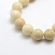 Pierres précieuses naturelles perles rondes de bois pétrifié brins G-O021-8mm-12-2