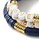 Perles d'amour empilant des bracelets extensibles pour femmes BJEW-JB07162-7