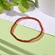 Mini bracelets extensibles en perles d'agate rouge naturelle BJEW-JB07669-05-2