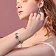 Boucles d'oreilles pendantes en forme de losange tressé en graines de verre et bracelet en perles avec fermoirs magnétiques en laiton SJEW-SW00005-7