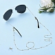 真鍮眼鏡チェーン  眼鏡と老眼鏡用のネックストラップ  304ステンレス鋼のカニカンとゴム製ループの端  ゴールドカラー  30.11インチ（76.5cm） AJEW-EH00014-5