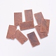 メタルタグ  真鍮タグブランクタグペンダント  長方形  赤銅鉱  32x18x0.5mm  穴：1mm X-KK-N0001-05R-2