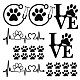 Gorgecraft 8 лист 4 стильные водонепроницаемые наклейки с изображением сердца и медвежьей лапы для домашних животных STIC-GF0001-03C-1