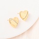 Серьги-гвоздики из латуни с микро-паве и прозрачным фианитом в форме сердца EJEW-D346-03G-1